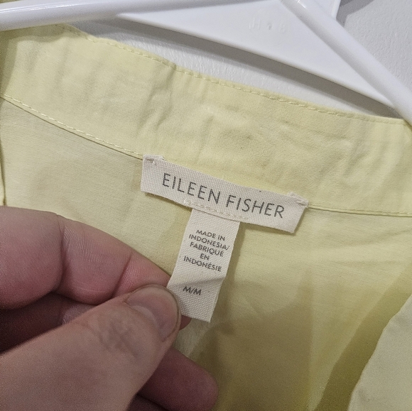 Eileen Fisher Yellow Sleeveless Button Up Top! - Picture 2 of 5